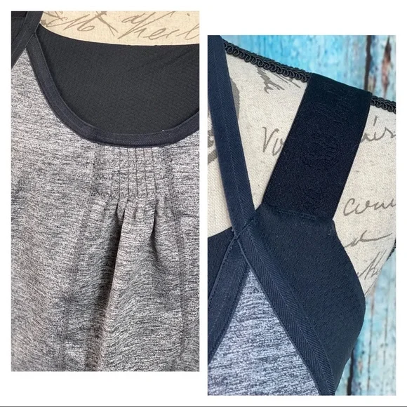 SOLD LULULEMON Static Gray Black Awareness Bubble Tank - Picture 5 of 12